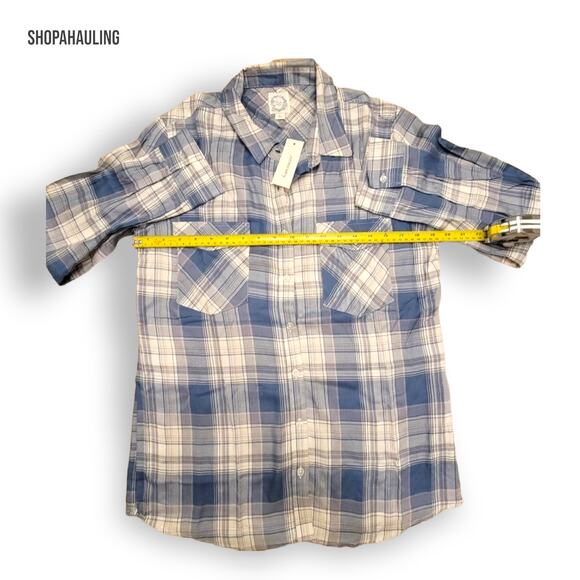 Francesca's - Isabel Plaid Button Down Top Long Sleeve - Large - Picture 6 of 6